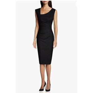 Muxxn Women Black Sleeveless Retro 1950’s Style Pencil Dress Size L NWT